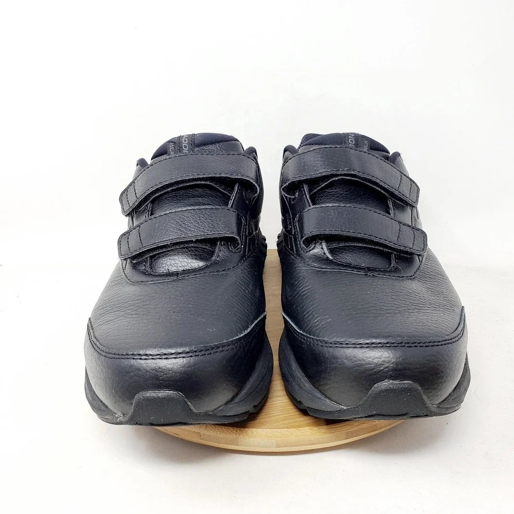 Brooks Addiction Walker Shoe Men 9.5 2E WIDE Black Sneaker Straps Slip Resistant